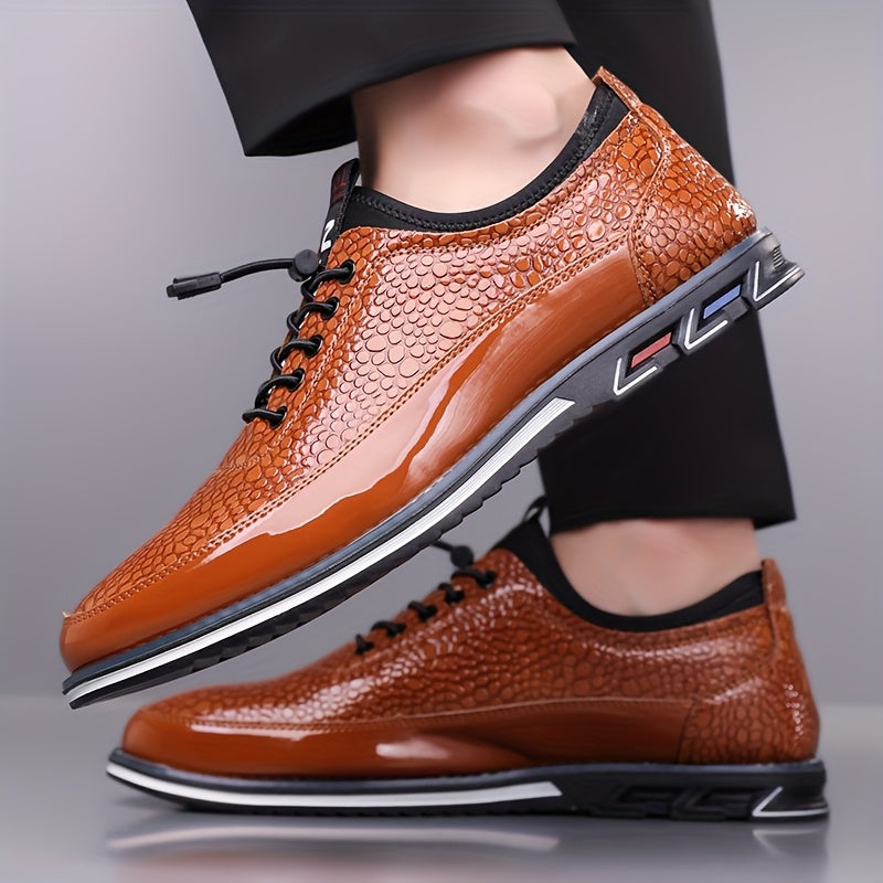 All Nations Emporium Crocodile Pattern Men Business Shoes