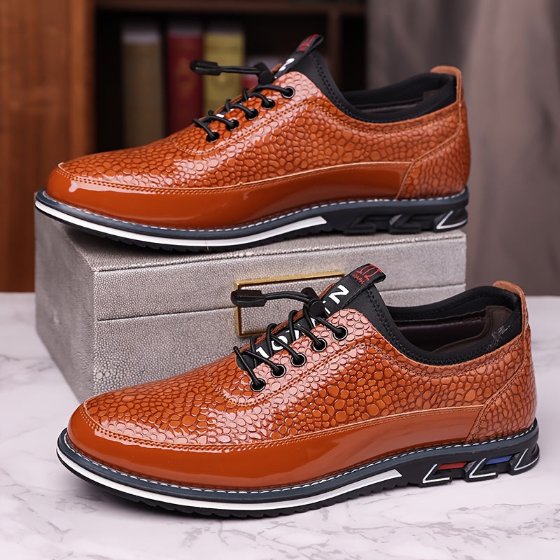 All Nations Emporium Crocodile Pattern Men Business Shoes