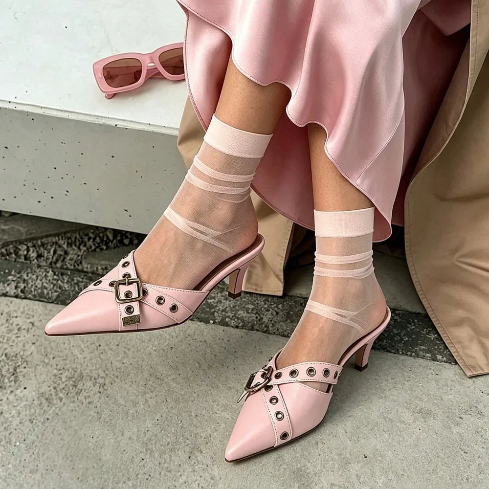 Women Slingback Stiletto Heels Pointed Toe Dressy Wedding Pumps