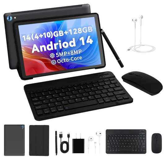 AEEZO Android Tablet Octa Core 8GB RAM 128GB Storage Keyboard