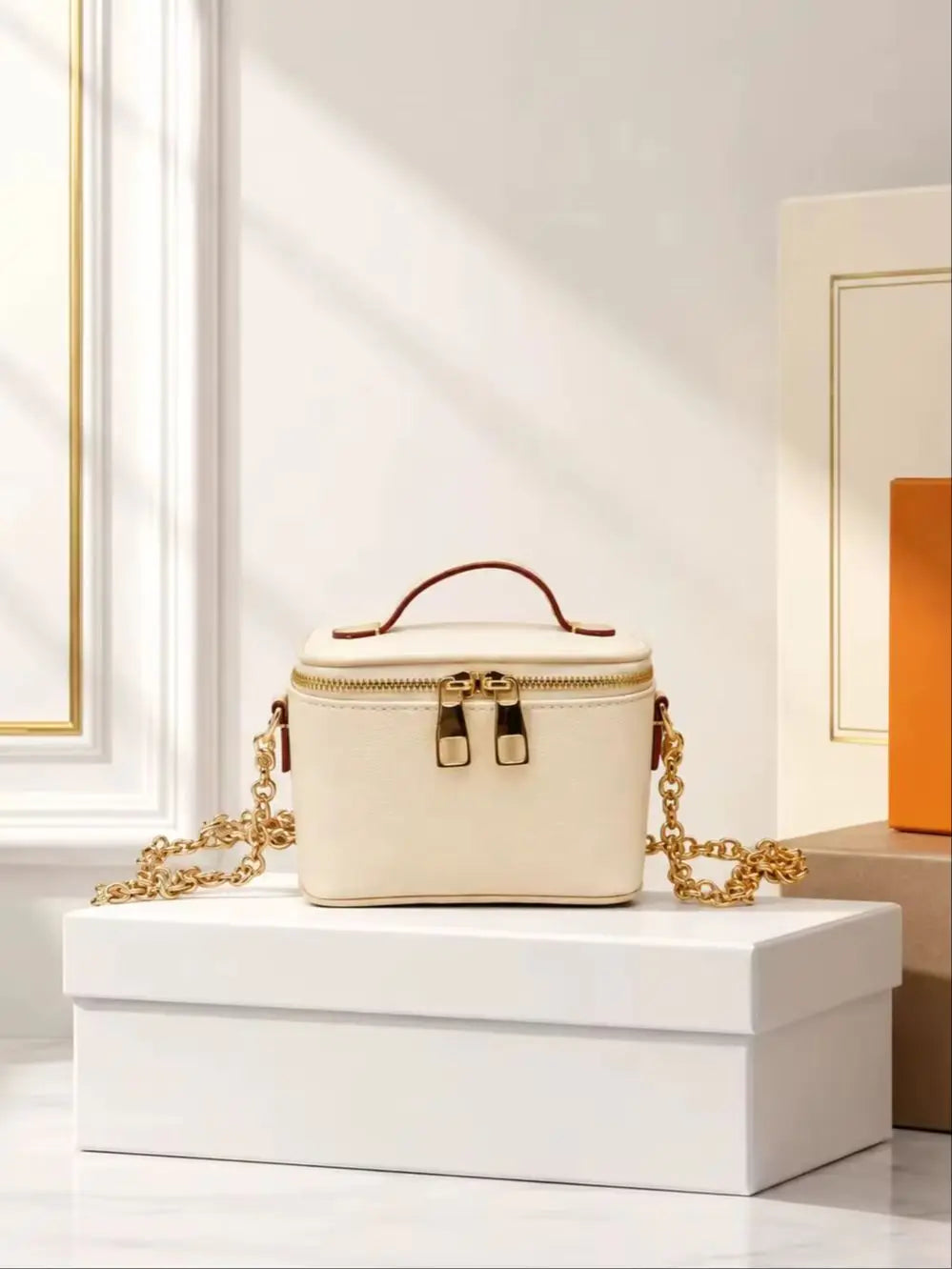 2026 Fashion New Luxury Women'S Bag 14X10CM Canvas Cosmetic Bag Handbag With Shoulder Strap Crossbody Bag Without Box