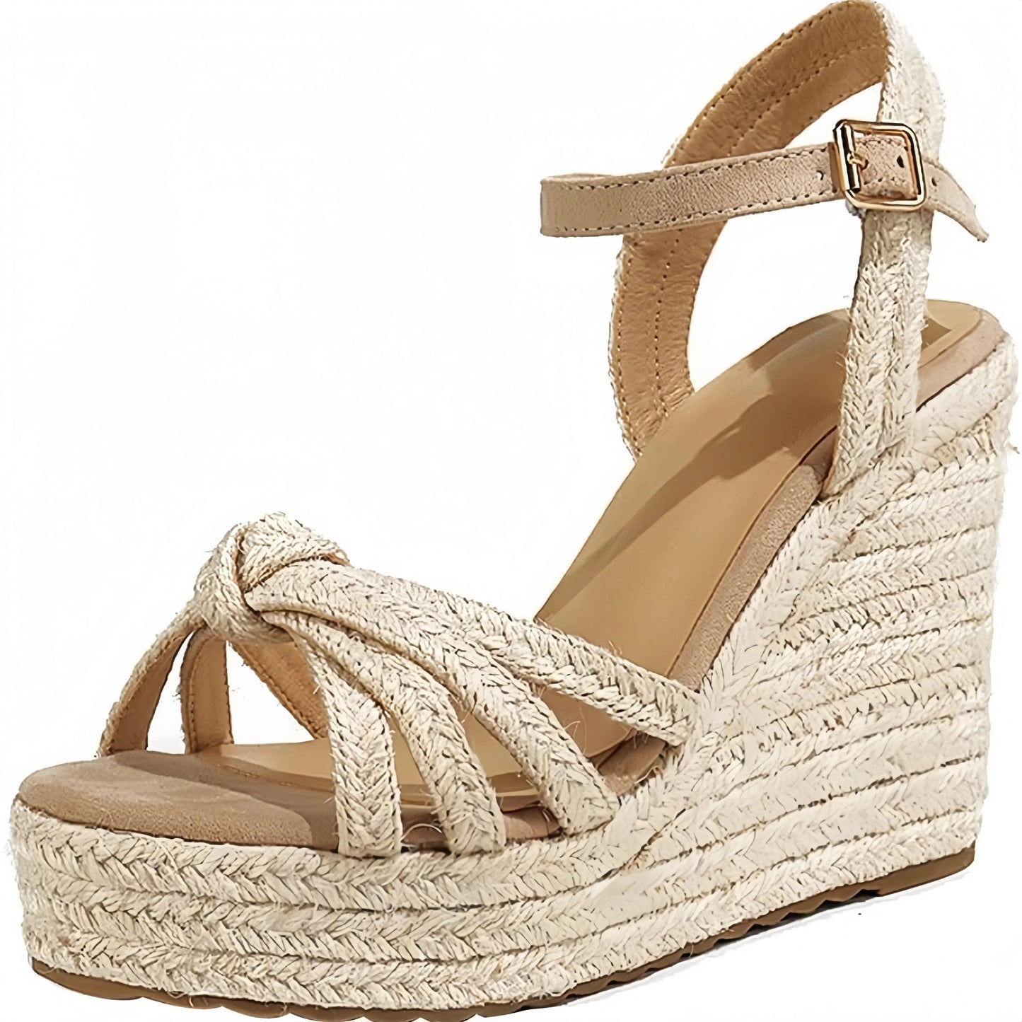 Womens Wedge Sandals Ankle Strap Open Toe Platform Casual Footwear