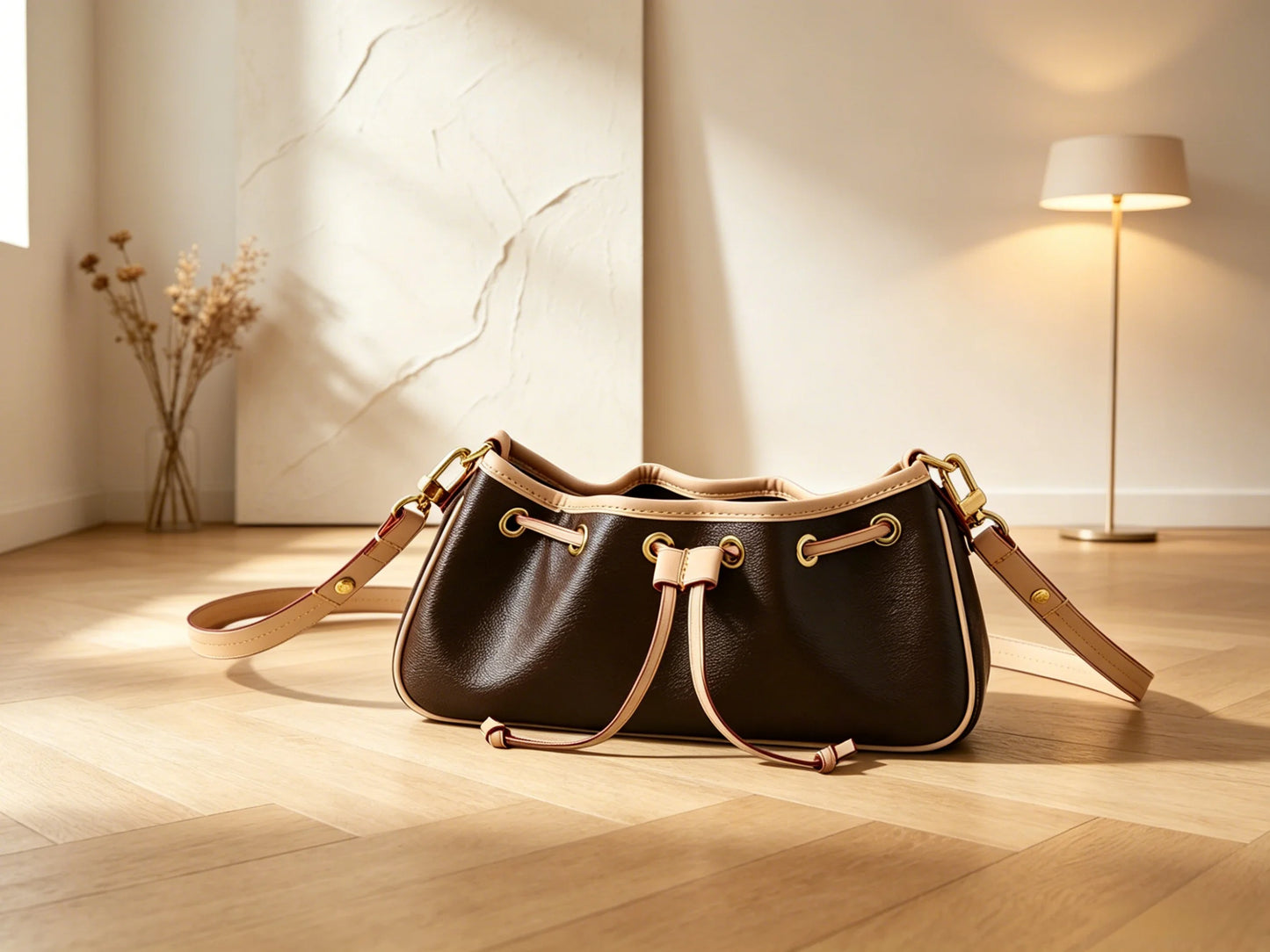 Retro Bucket Shoulder Bag With Adjustable Strap For Women