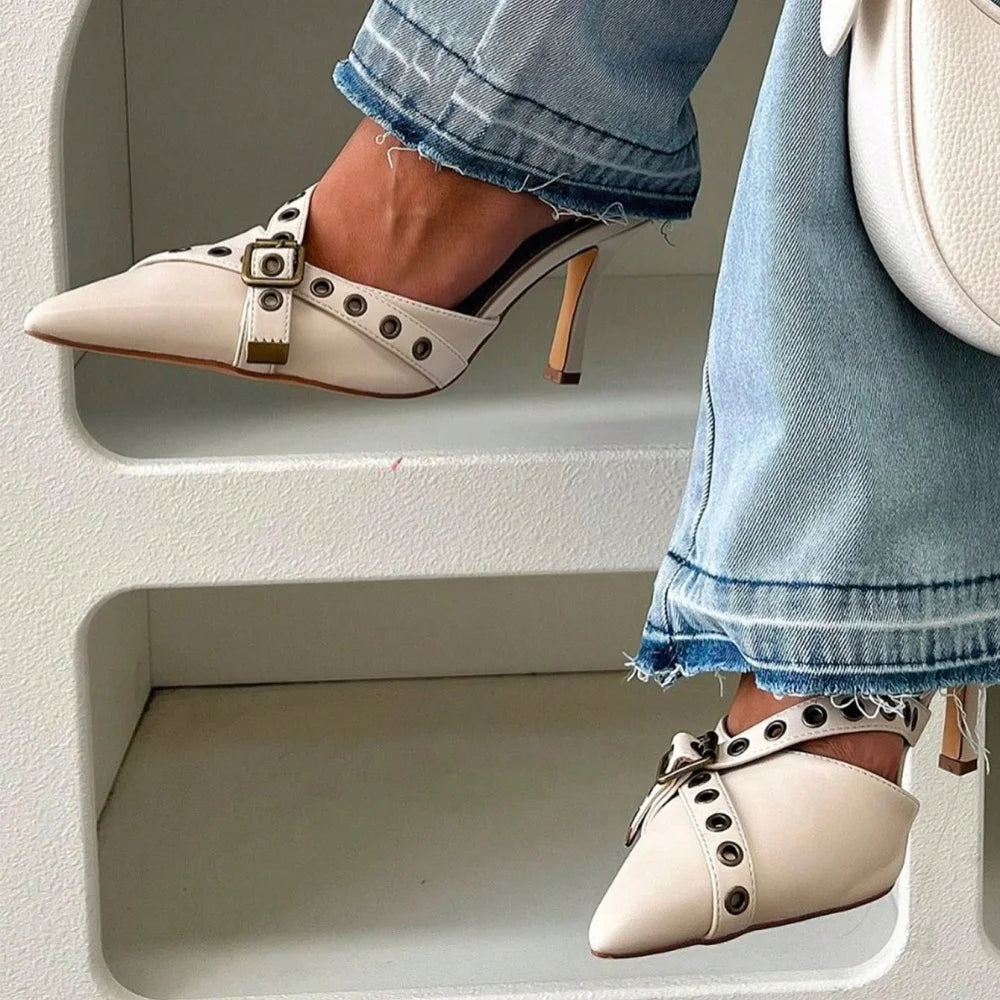 Women Slingback Stiletto Heels Pointed Toe Dressy Wedding Pumps