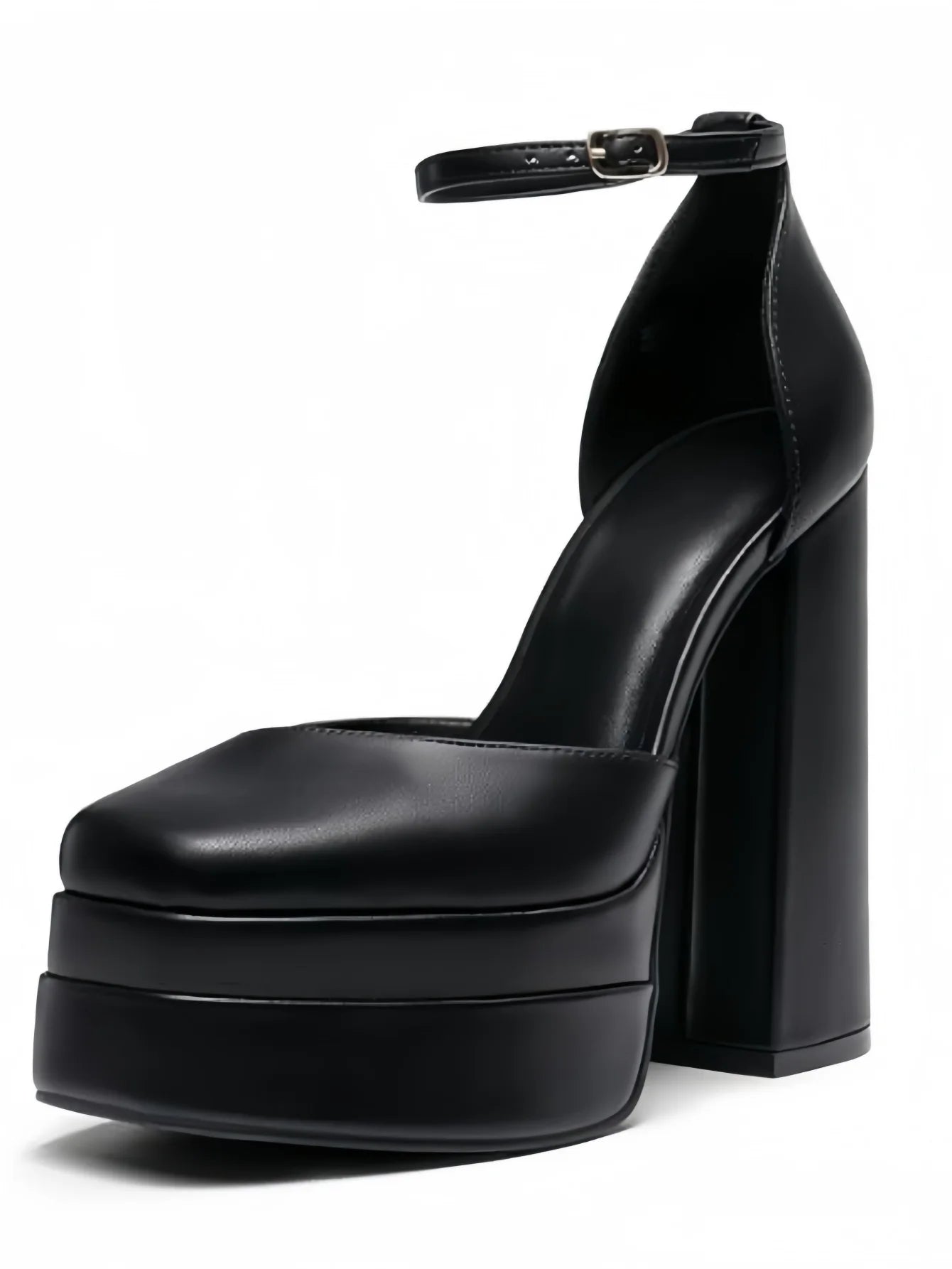Women's Platform Round Toe Ankle Strap Chunky Heels For Party