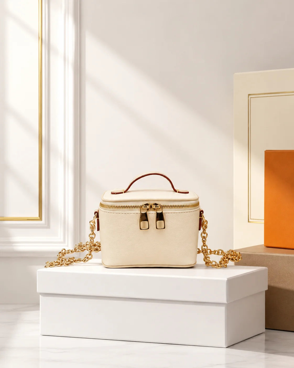 2026 Fashion New Luxury Women'S Bag 14X10CM Canvas Cosmetic Bag Handbag With Shoulder Strap Crossbody Bag Without Box