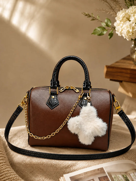Fashion New Luxury Women's Bag Design 25x15x15cm Speed Handbag Letter Print With Shoulder Strap Without Box