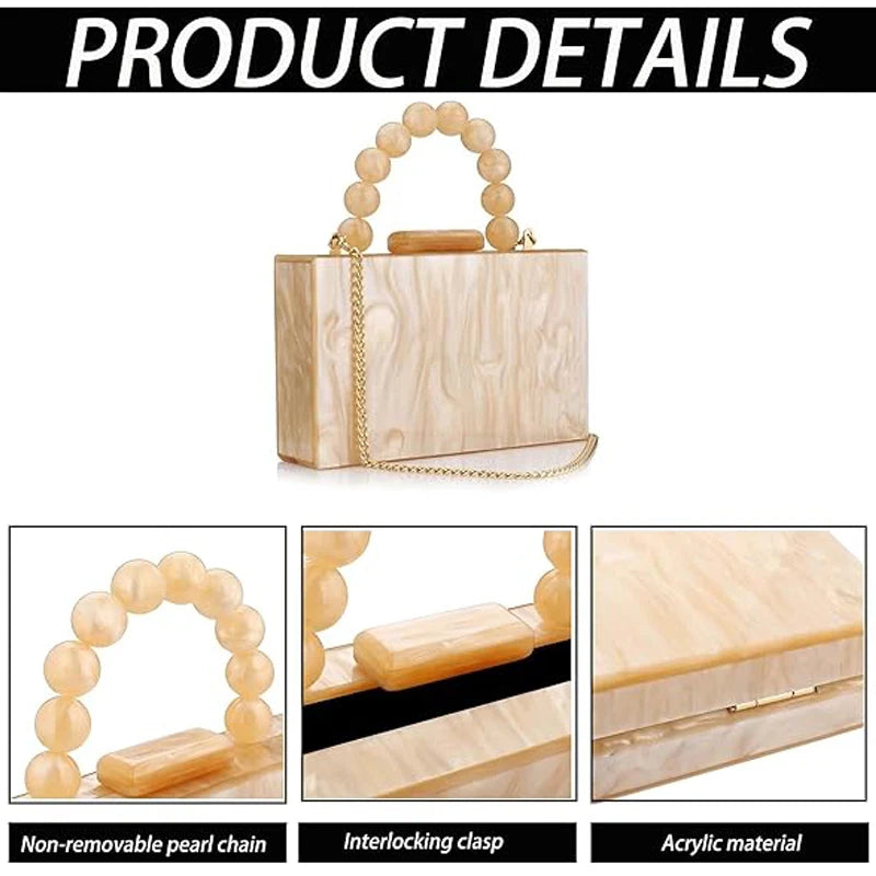 Guangdong Acrylic Clutch Bag Beaded Pearl Chain Purse