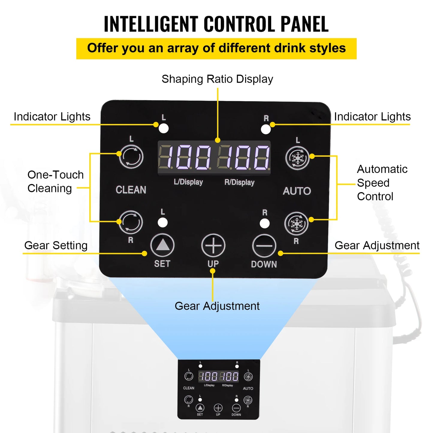 VEVOR 2x6L Commercial Beverage Slush Machine Dispenser