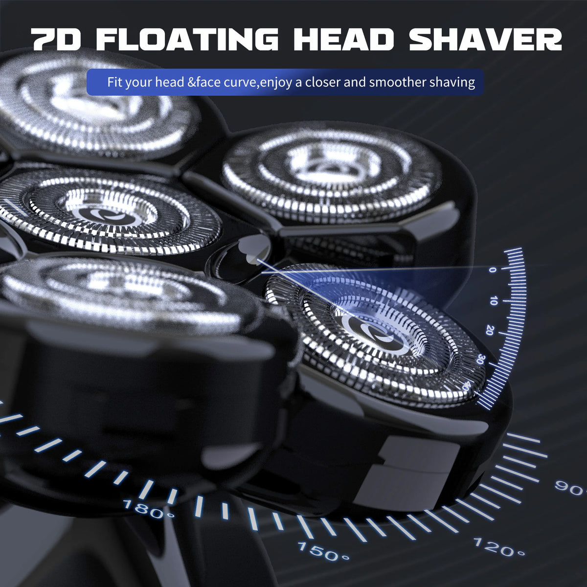 Sejoy Men Magnetic Floating Wet Dry Electric Shaver With USB