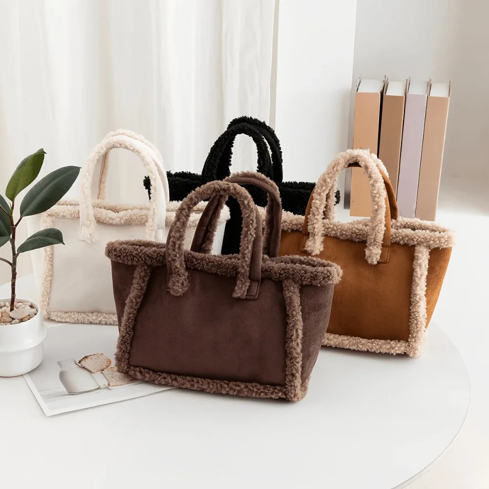 Women's Plush Crossbody Handle Bag Autumn Winter Elegant Bag Soft Velvet Handbag Large Capacity Shoulder Bag Best Gifts for Wedding Party Festival Valentine's Day Thanks Giving Day