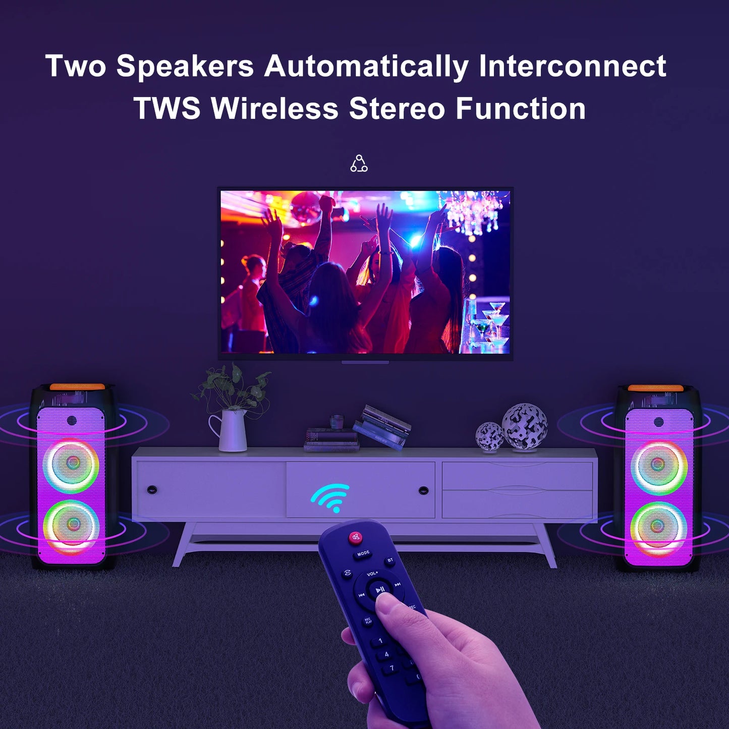 Karaoke Machine, Portable Bluetooth Speaker with 2 Wireless Karaoke Microphones, Karaoke Machine for Adults Kids for Home Party