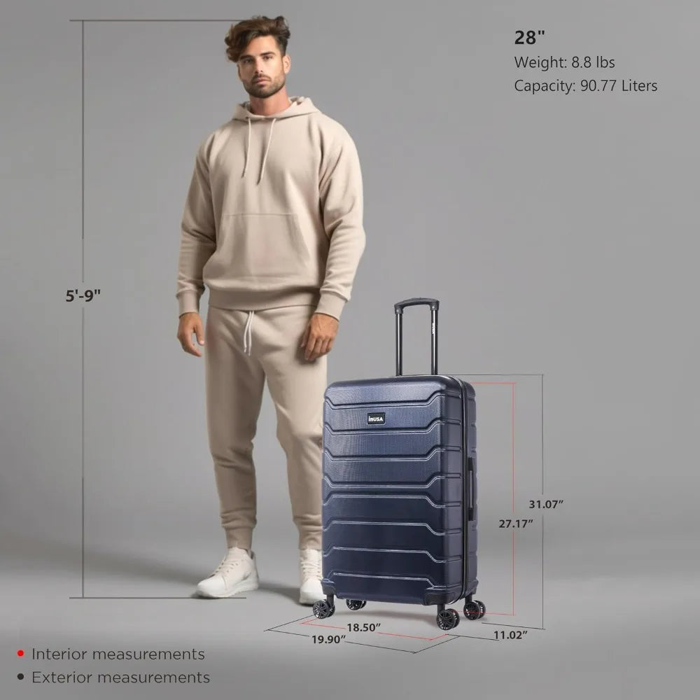 InUSA Trend Luggage With Spinner Wheels Durable Hardside
