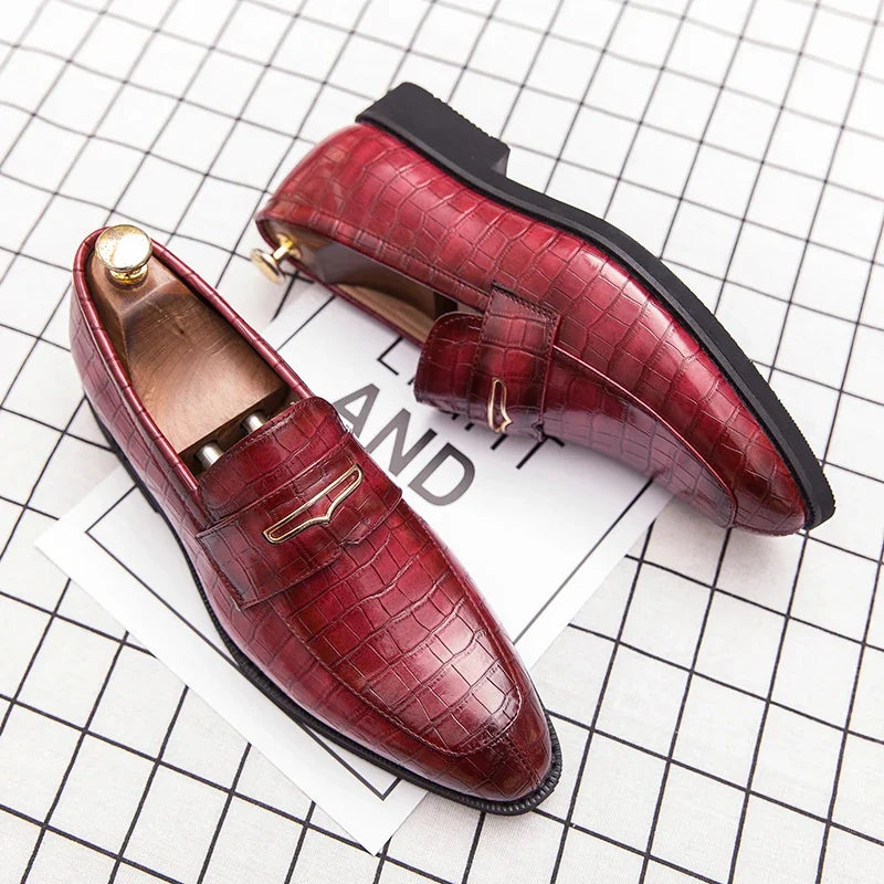Mogaciillo Italian Leather Mens Slip On Driving Shoes