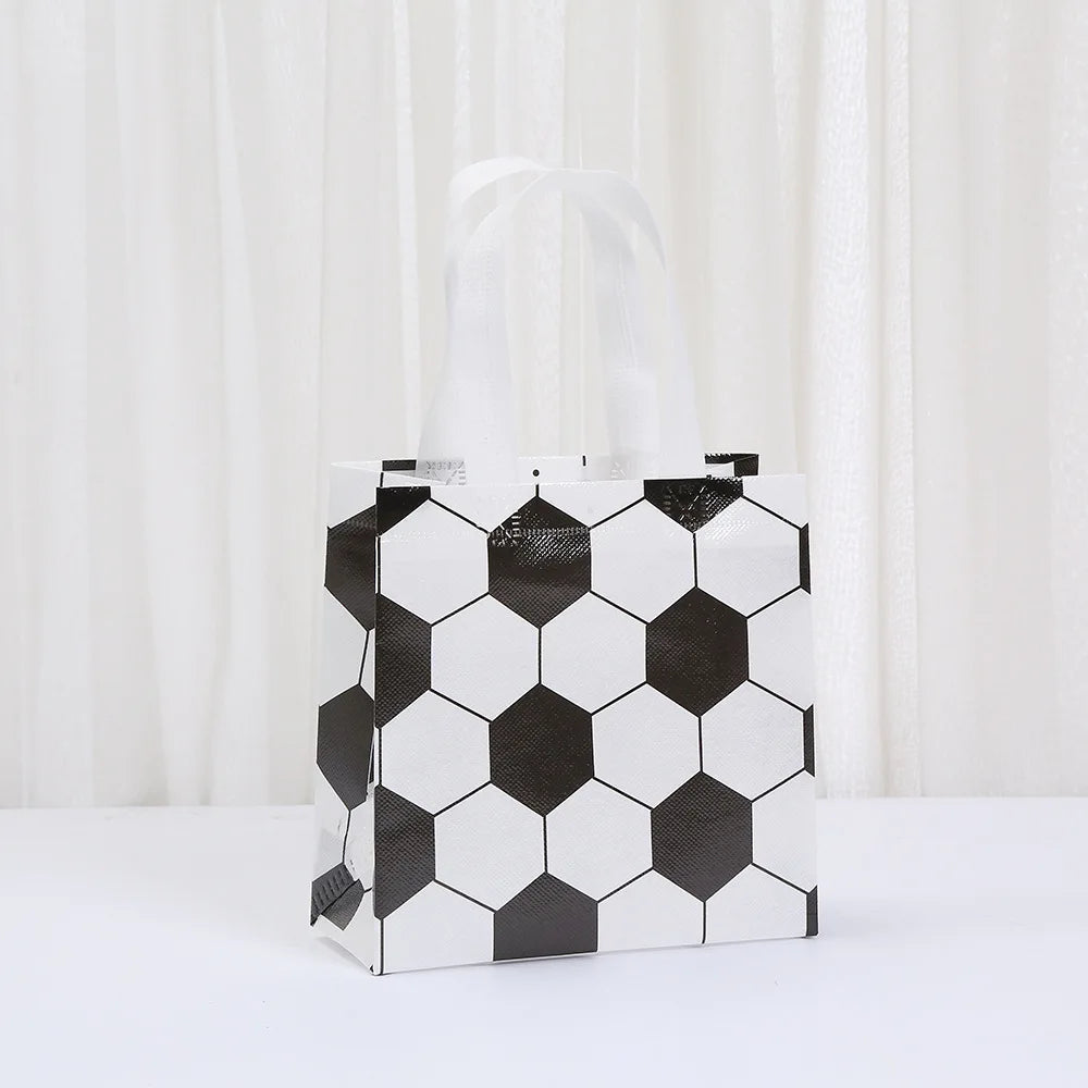 12/24pcs Non-woven Gift Bags Soccer Baseball Basketball Football Print Bags Kids Birthday Party Favor Treat Bags For Sports Fans