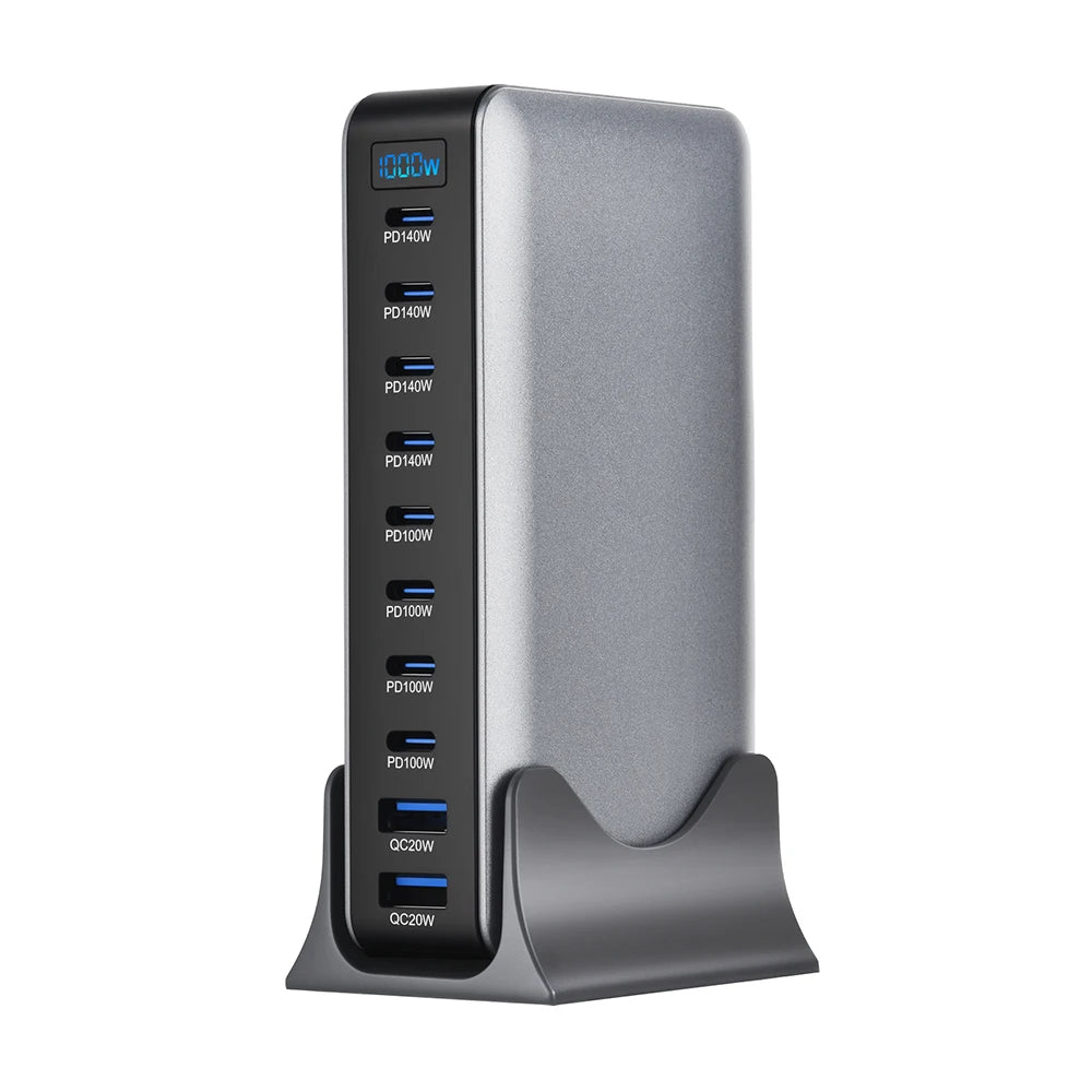 URVNS 1000W GaN USB C PD3.1 Charger Desktop 10 Port