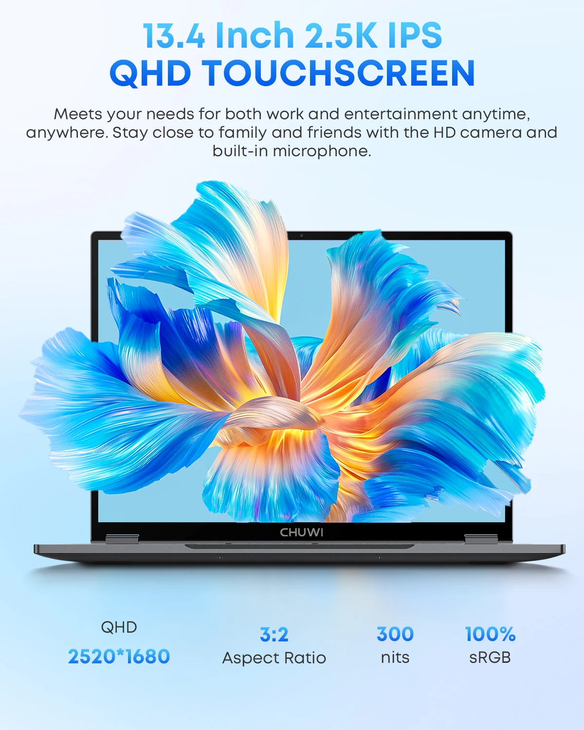 CHUWI FreeBook 2-In-1 Laptop Intel N150 16GB LPDDR5 512GB SSD