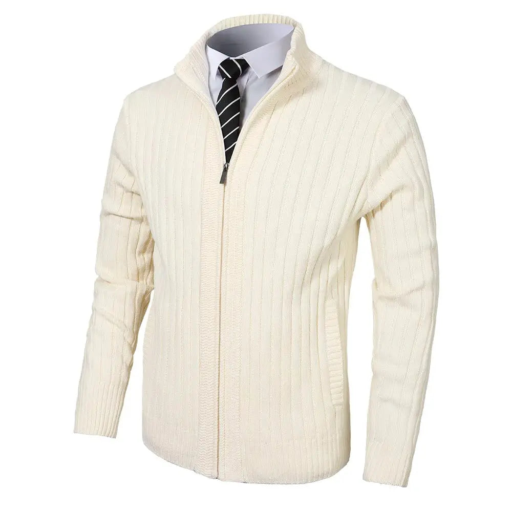 Pioneer Camp Men's Cardigan Sweaters Full Zip Up Slim Fit Stand Collar