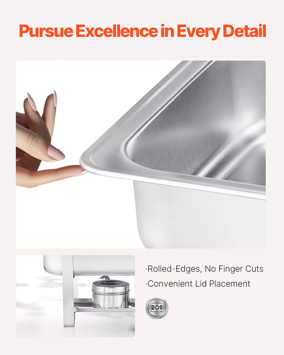 SucceBuy Stainless Steel Chafing Dish Buffet Set With Lid