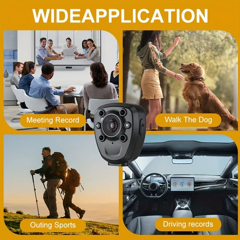 Mini Body Camera Video Recorder Built-in 32GB Memory Card with Night Vision IR & Loop Record HD 1080P, 4-6 HR Battery Life Wear