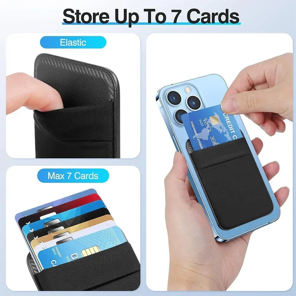 Elastic Lycra Phone Wallet Card Holder For MagSafe Compatible