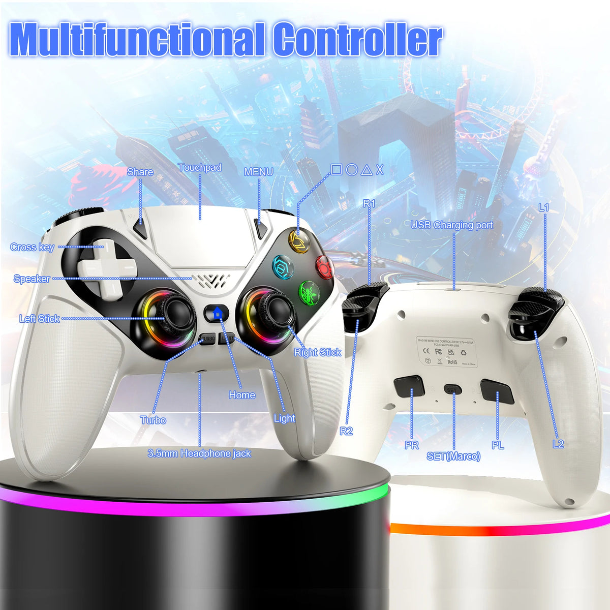 Turpow Wireless Gamepad PS5 Controller With Dual Vibration PC Support
