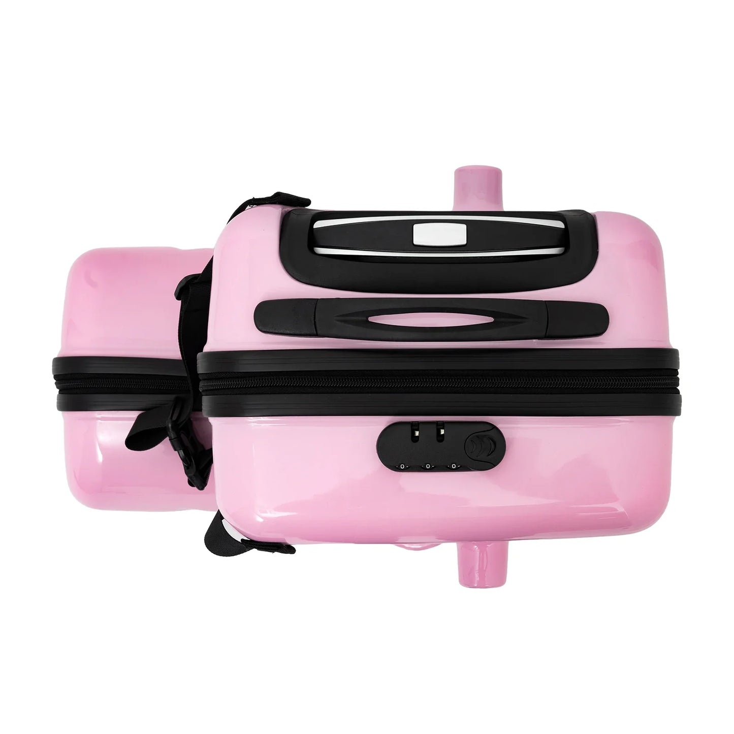 Trolley-Luggage, Portable Children’s Travel Trolley Case, Ride-On Suitcase, 20 Inch Double Wheel Pink Kids Carry On, Large Capacity Storage, Seat Belt with Handrail and Footrest, Secure Travel Bag, Multi-functional Kids Sui