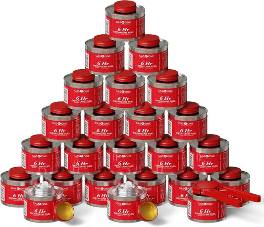 Chafing Fuel 24 Pack 6 Hour Reusable Liquid Safe With Wick And Lid Opener