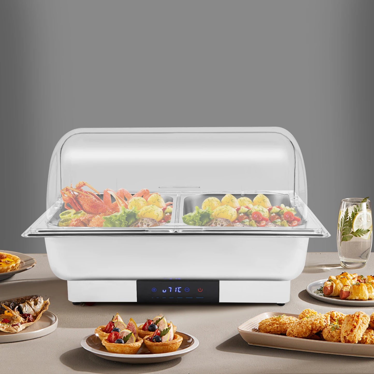 Stainless Steel Electric Chafing Dish Buffet Chafer With Touch Control