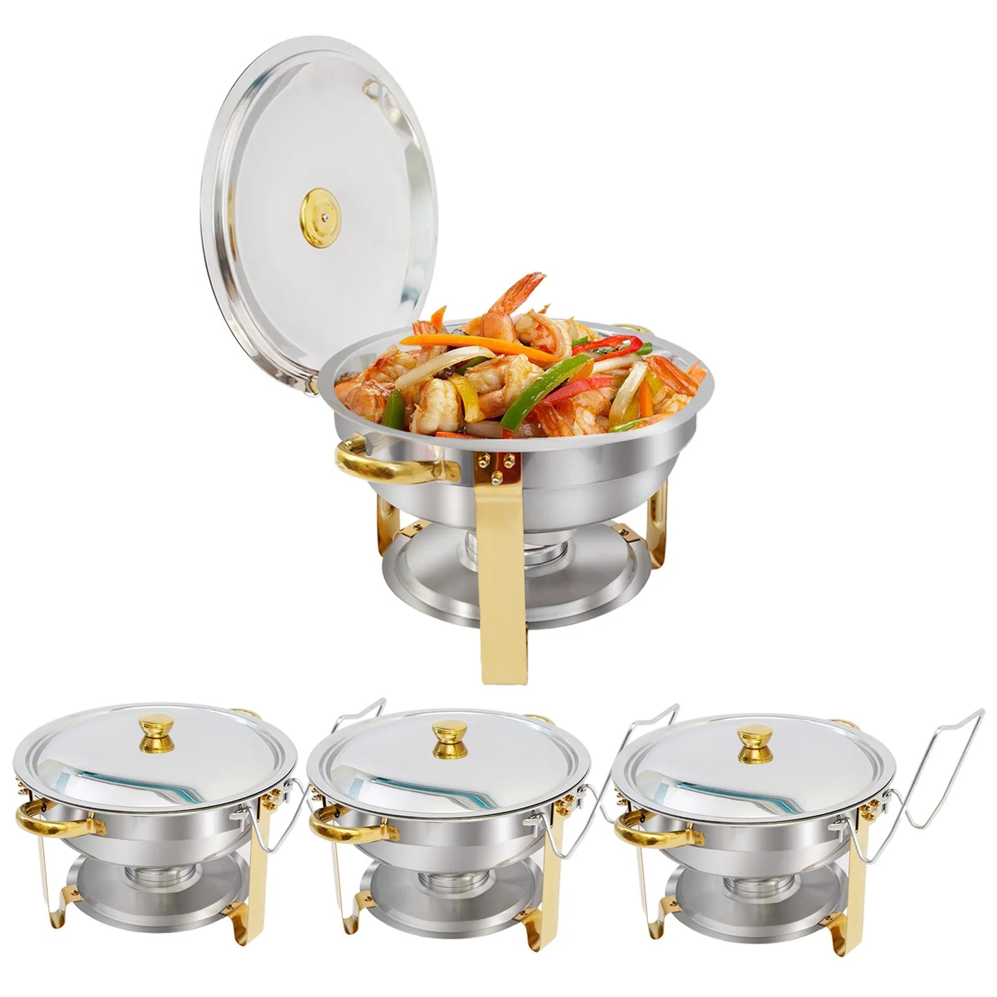 Stainless Steel Round Chafing Dish Buffet Set Warmer