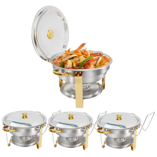 Stainless Steel Round Chafing Dish Buffet Set Warmer