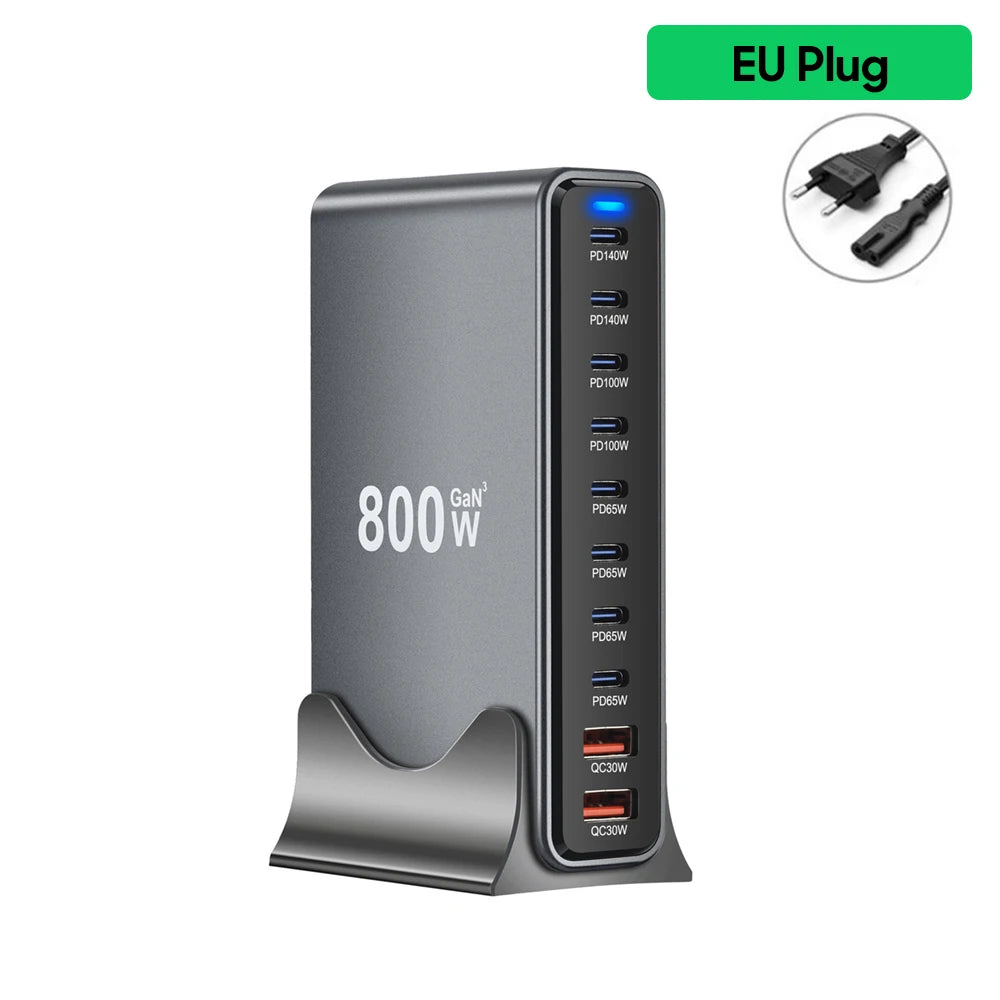 URVNS 1000W GaN USB C PD3.1 Charger Desktop 10 Port