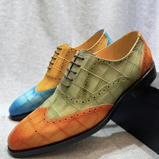 Felix Chu Men's Genuine Leather Wingtip Oxfords