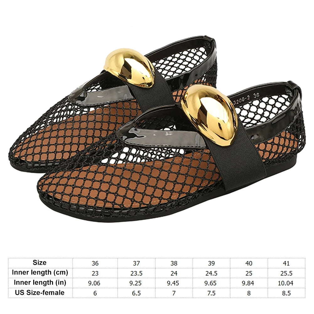 Guangdong Women Mesh Ballet Flats Slip On Ballerina Shoes