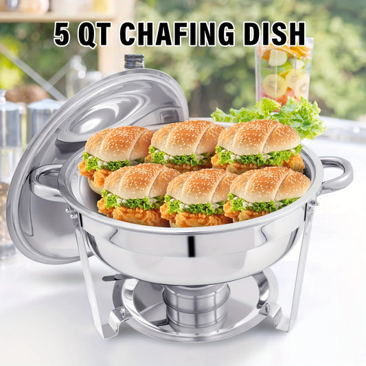 Choice Round Chafing Dish Buffet Set Stainless Steel Pans