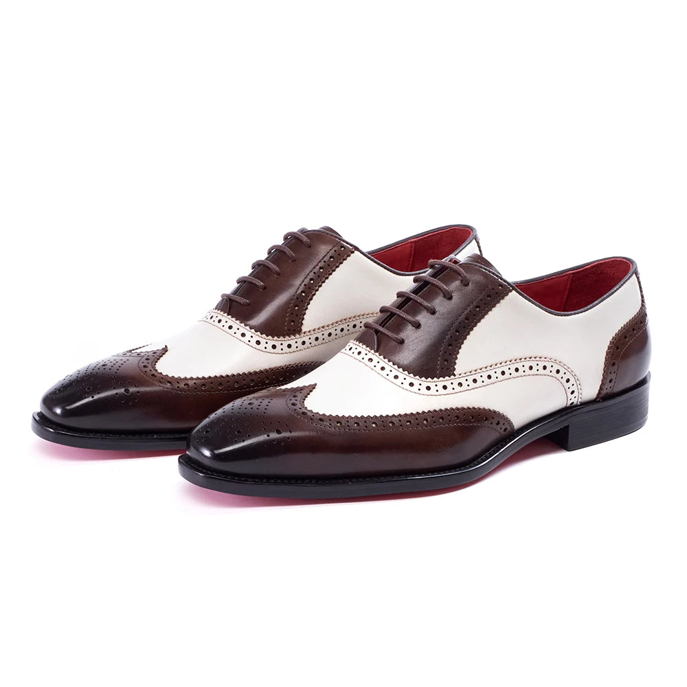 Felix Chu Mens Leather Oxford Dress Shoes Retro Baroque Style