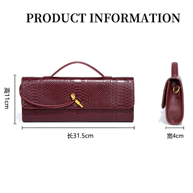 Crocodile Pattern Top Handle Evening Bag For Women Fashion