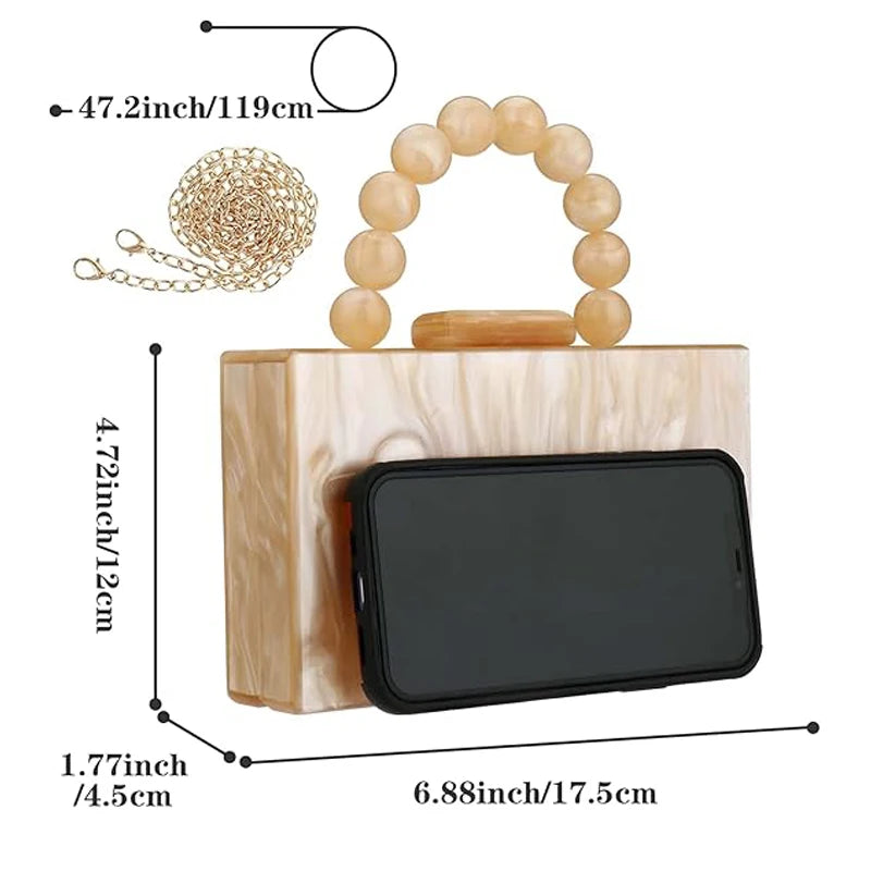 Guangdong Acrylic Clutch Bag Beaded Pearl Chain Purse