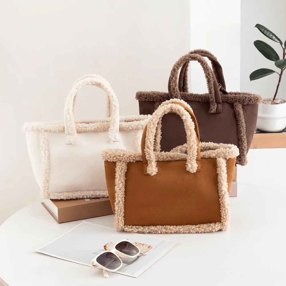 Women's Plush Crossbody Handle Bag Autumn Winter Elegant Bag Soft Velvet Handbag Large Capacity Shoulder Bag Best Gifts for Wedding Party Festival Valentine's Day Thanks Giving Day