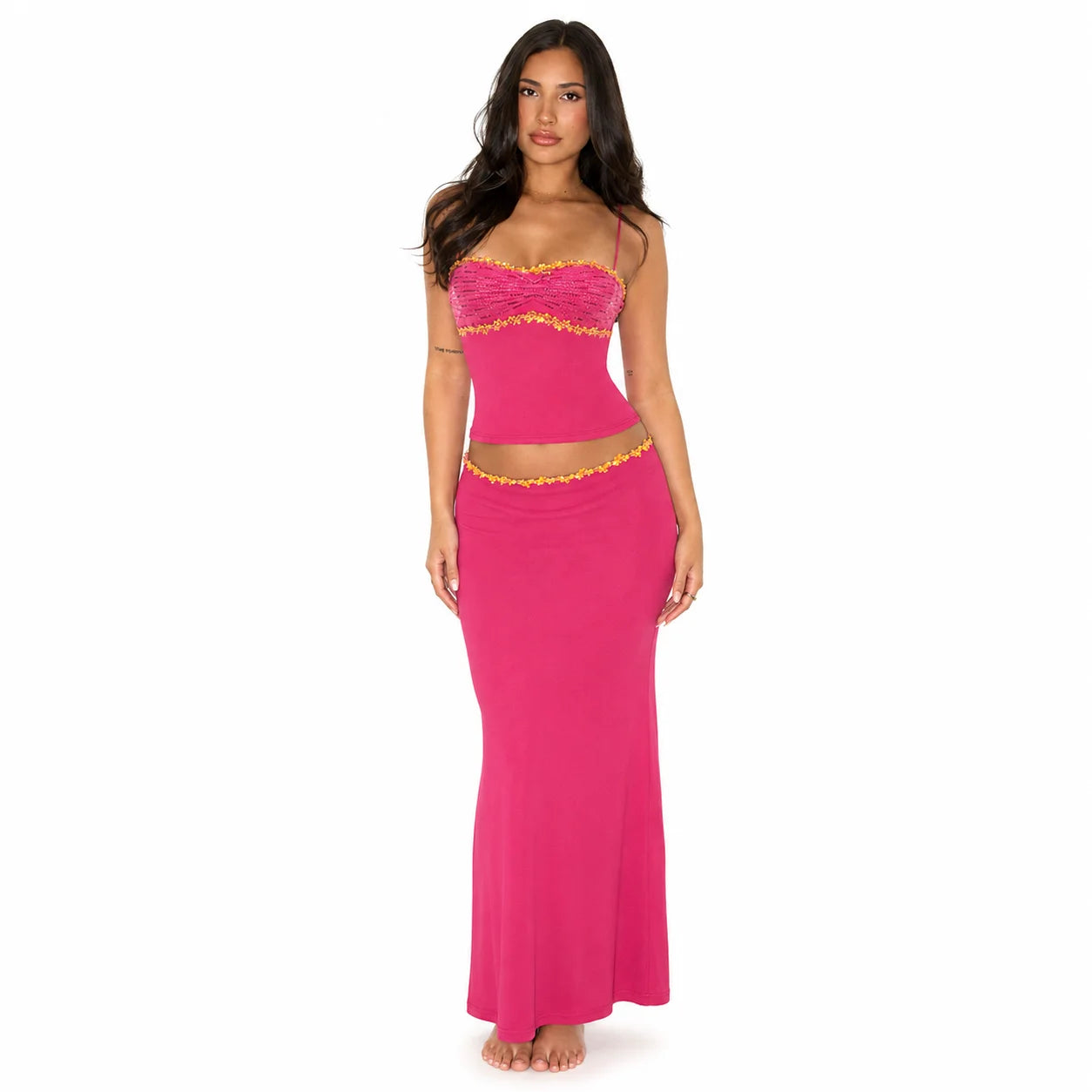 Halter Crop Corset Low Waist Matching Sets Summer Trendy Back Lace Mermaid Skirt Stylish Sexy vacatio Beach Party Baddie Outfits