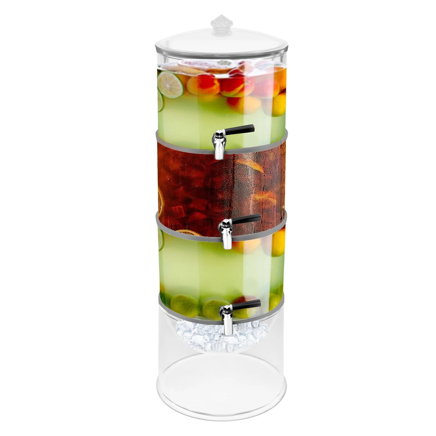 Beverage Dispenser, 3 Tier Stackable Drink Dispenser with Faucet, Acrylic Large Capacity for Party Wedding Catering Tea Juice