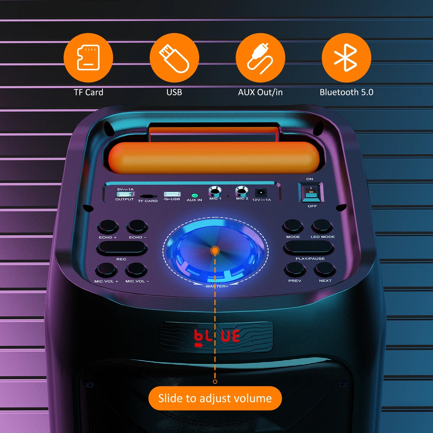 Karaoke Machine, Portable Bluetooth Speaker with 2 Wireless Karaoke Microphones, Karaoke Machine for Adults Kids for Home Party