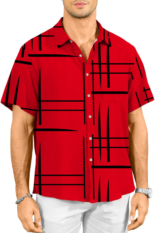 KYKU Hawaiian Shirt for Men: Tropical Summer Beach Short Sleeve Button Down Shirt with Pocket
