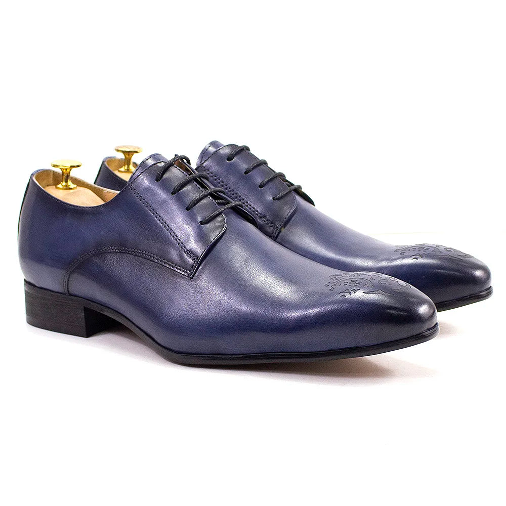 Felix Chu Classic Men Oxford Derby Genuine Leather Dress Shoes
