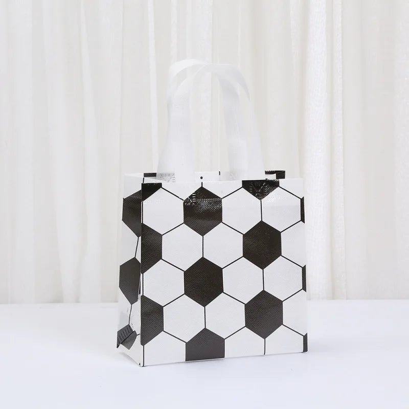 12/24pcs Non-woven Gift Bags Soccer Baseball Basketball Football Print Bags Kids Birthday Party Favor Treat Bags For Sports Fans