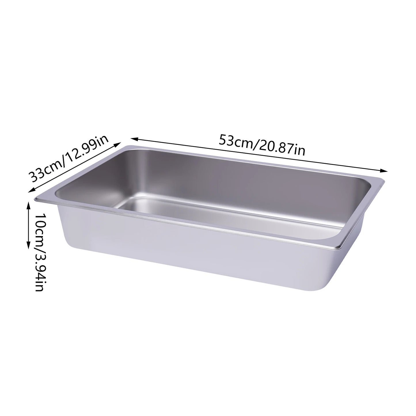 Stainless Steel Steam Pan, 1/1 Size 6 Pack, Deep 4 Inch, 20.87x12.99 Inch, Large Capacity Food Pan, Commercial Restaurant Buffet, Catering Steam Table