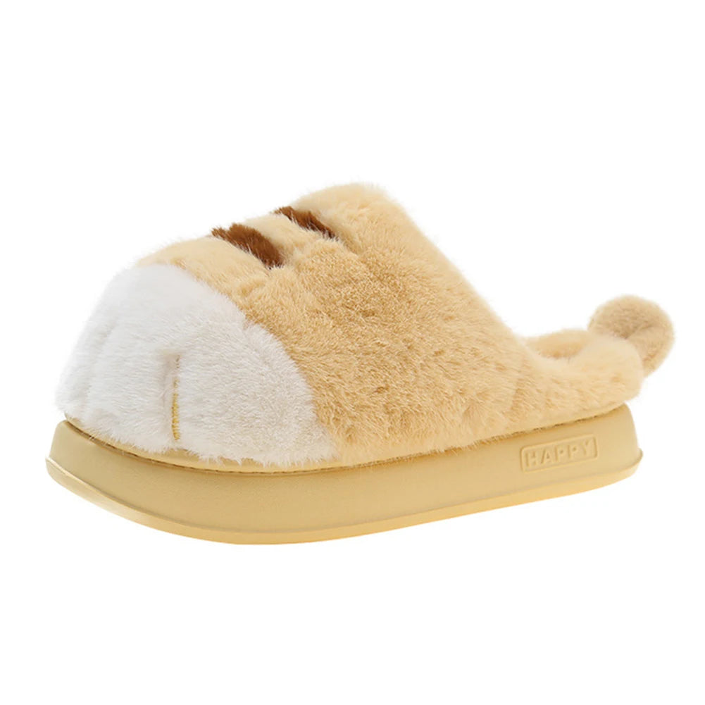 Guangdong 3D Cat Paw Plush Slippers Unisex Indoor Comfort