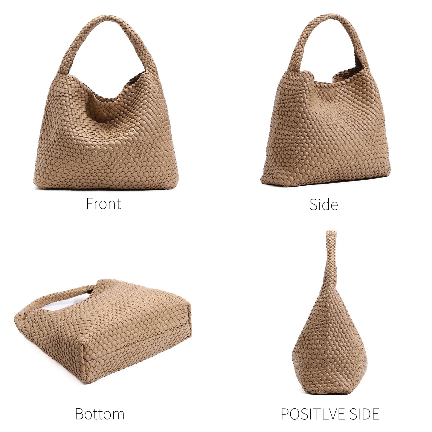 Woven Tote Bag for Women Fashion Shoulder Bag Hobo Handbag Travel Top-handle Underarm Bag with Purse Beach Travel Handmade Work Commuter Day Bags