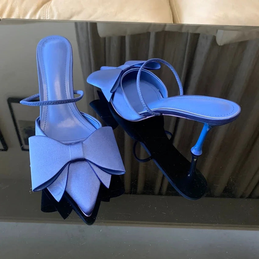 Nuolaian Bow Knot High Heels Sandals Pointed Toe Pumps