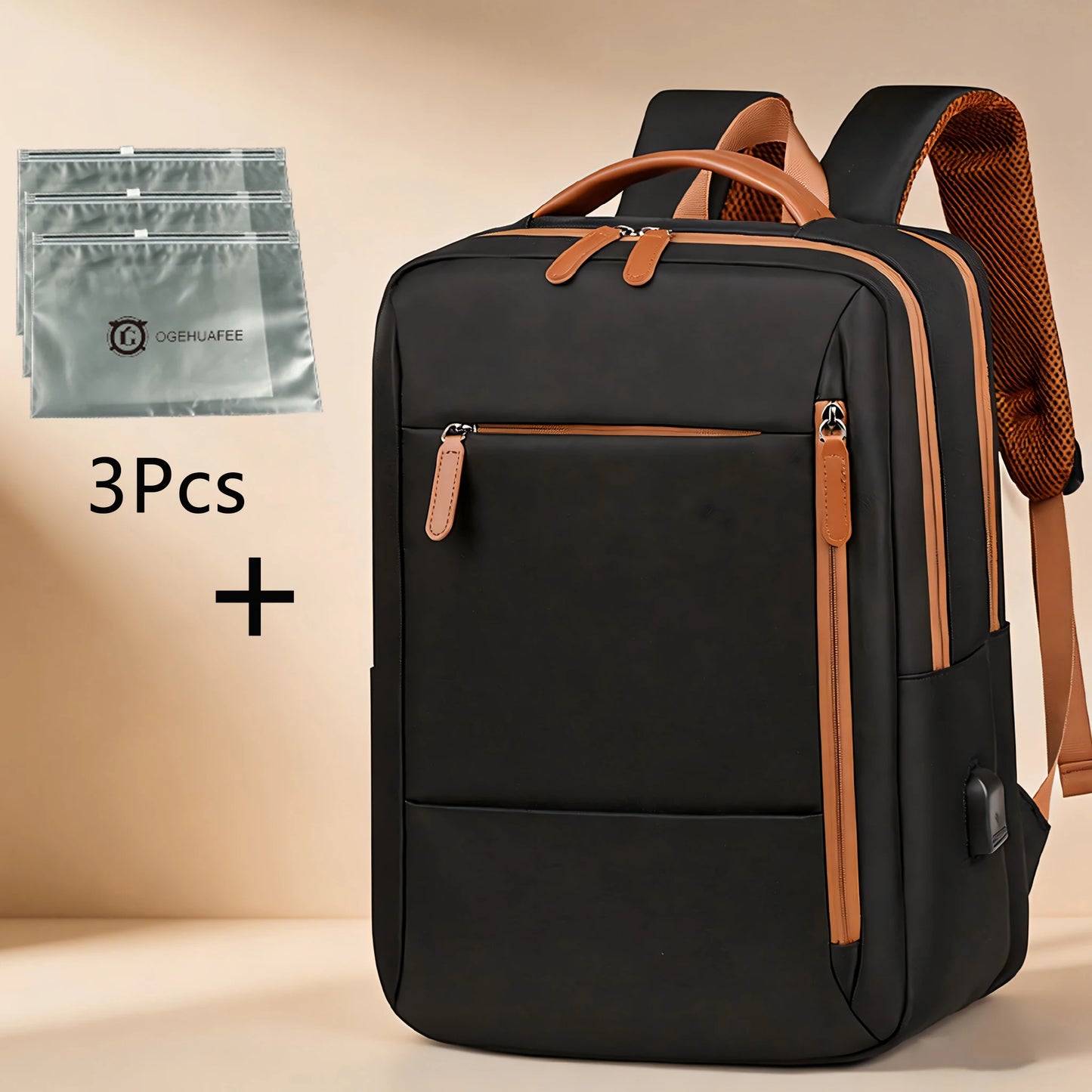 OGEHUAFEE Lightweight Fashion Commuter Computer Backpack, Multi Layer Business Travel Backpack, High Quality Nylon Backpack